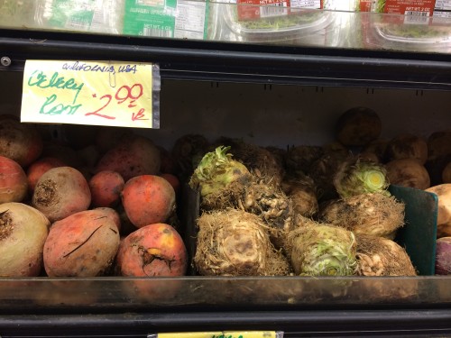 Celeriac sold at Berkeley bowl for $2.99/lb!