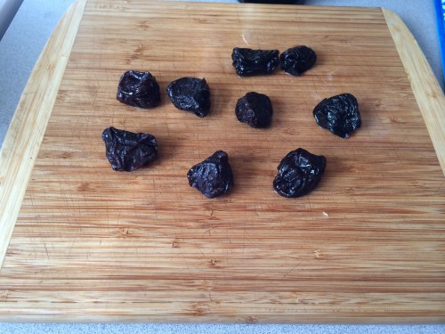 Here is what 80 cents of dried, pitted prunes looks like