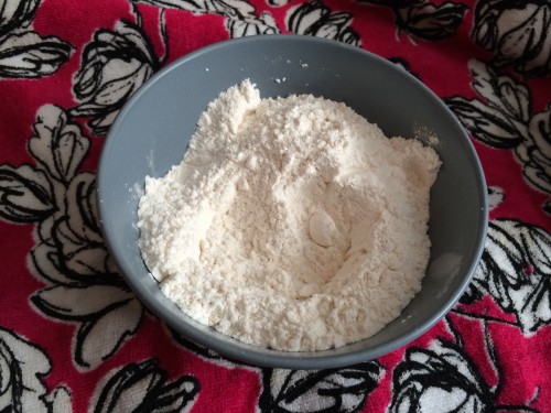 Self rising flour with baking powder and salt added to regular all purpose flour