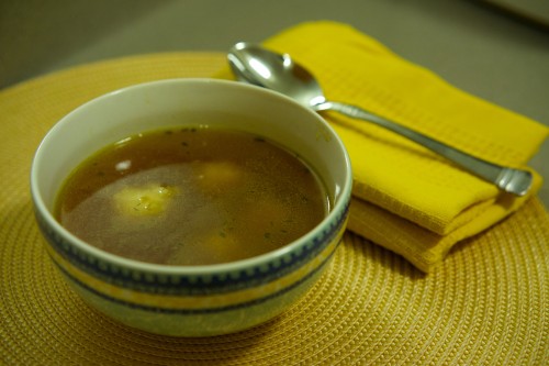 Parsnip dumpling soup
