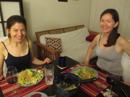 Lauren and Stella happy and enjoying the dish :)