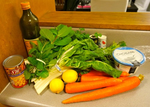 Ingredients for the chick pea saute