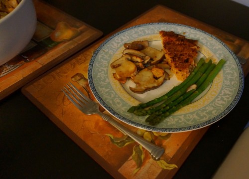 Porcinis with asparagus and couscous