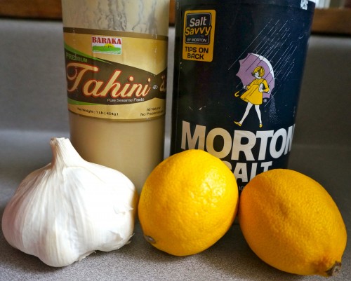 Ingredients for tahini sauce 