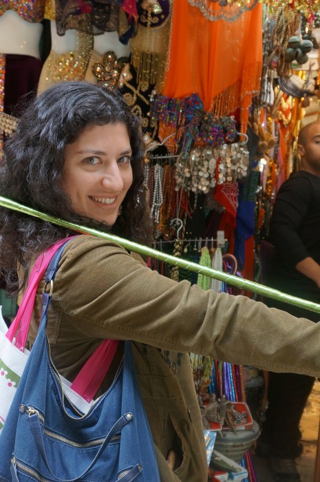 Geula at the belly dancing shop