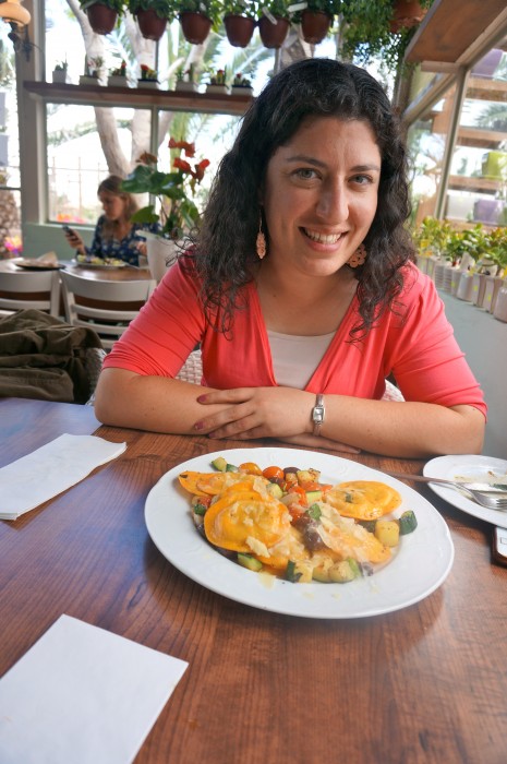 Geula and ravioli at Cafe Itamar