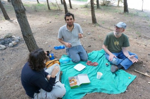 Enjoying a picnic in the pine forests