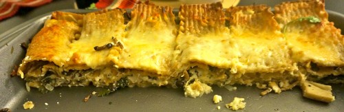 Mushroom and cheese lasagna