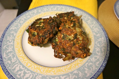 Chard cakes fried to perfection