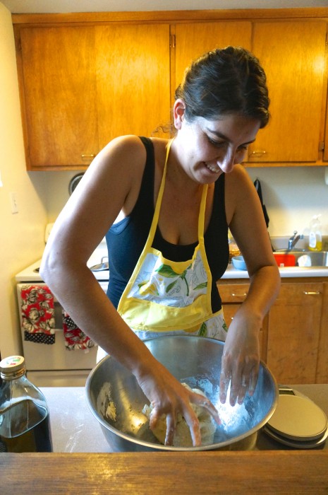 Kneading the dough