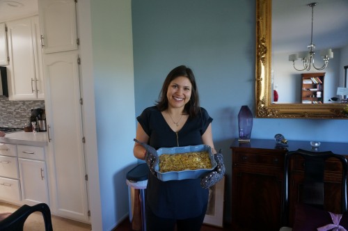 Me showing off my wild mushroom frittata with mushrooms that I foraged myself :)