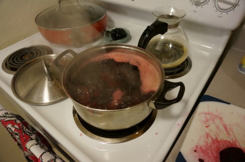 Boiling beets looks a bit like a witch's brew, doesn't it?