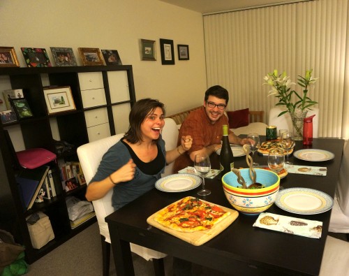 Simone and Max looking super excited to try the pizza!