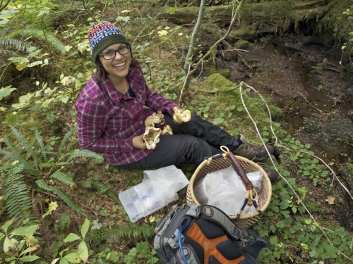 So excited to find white chanterelles!